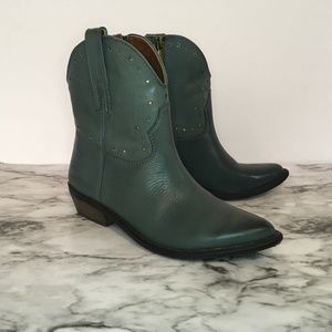 Lucky Brand Western Booties - ChantelX - Like New - Leather - US7M/37 1/2